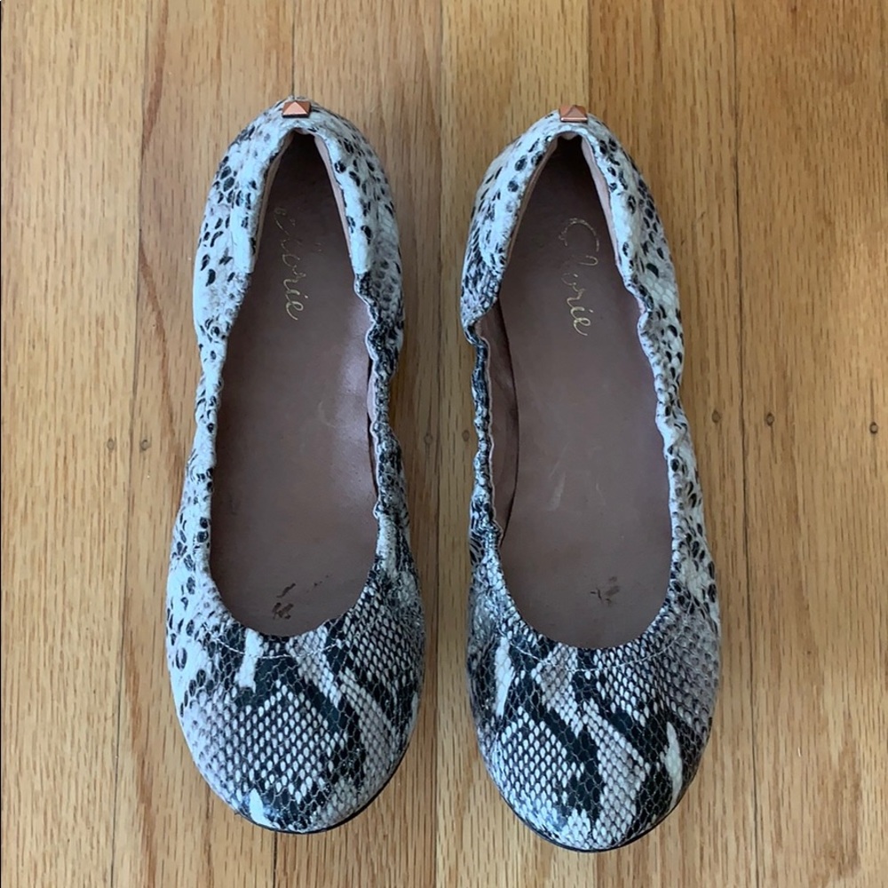 Elodie Snakeskin Ballet Flats